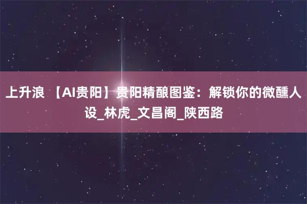 上升浪 【AI贵阳】贵阳精酿图鉴：解锁你的微醺人设_林虎_文昌阁_陕西路