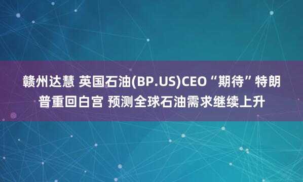 赣州达慧 英国石油(BP.US)CEO“期待”特朗普重回白宫 预测全球石油需求继续上升